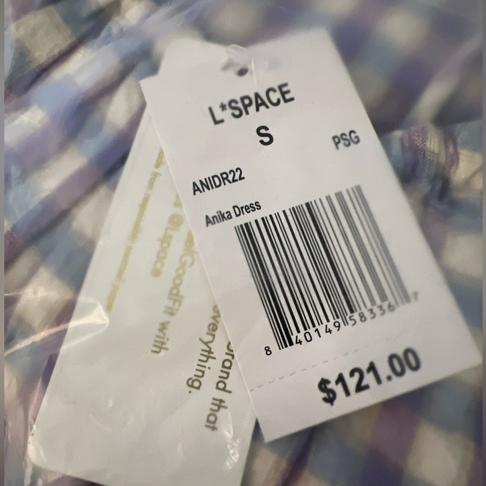 NWT L*SPACE REVOLVE ANIKA MINI DRESS IN PARK SLOPE GINGHAM - SIZE SMALL - - Picture 10 of 10
